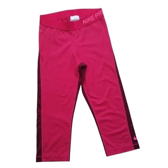 NIKE PRO Womens Dri Fit Size Small Cropped Colorblock Leggings. - Picture 1 of 6